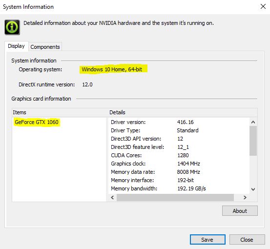 NVIDIA System Information