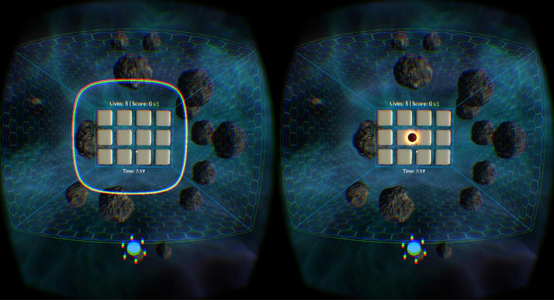 A screenshot of the Breaker game for Vivid Vision for Amblyopia.