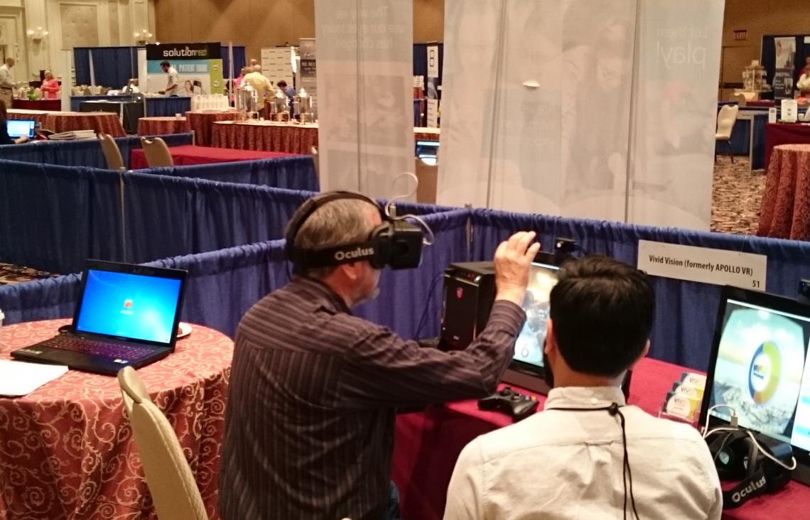 Manish gives a demo at COVD 2015, showing off the gesture tracking!
