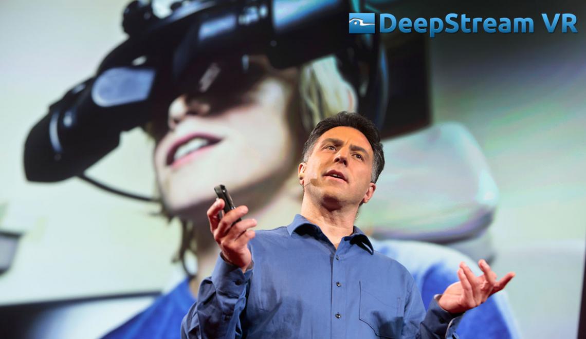Howard Rose presenting about Deepstream VR, a company he founded. 