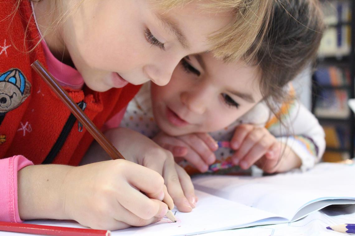 children doing schoolwork